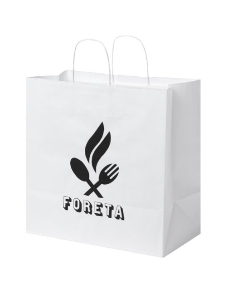 Sacchetto in carta kraft da 80-90 g/m2 con manici intrecciati - 34 x 20 x 35 cm