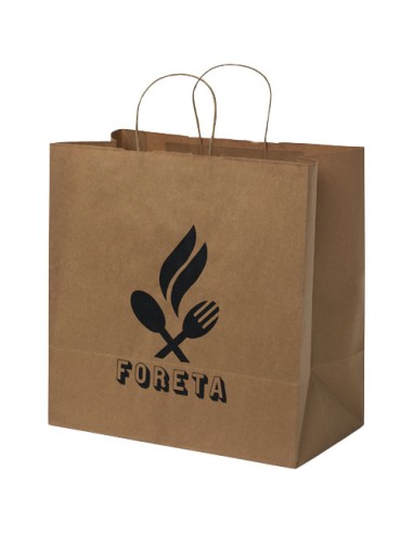 Sacchetto in carta kraft da 80-90 g/m2 con manici intrecciati - 34 x 20 x 35 cm