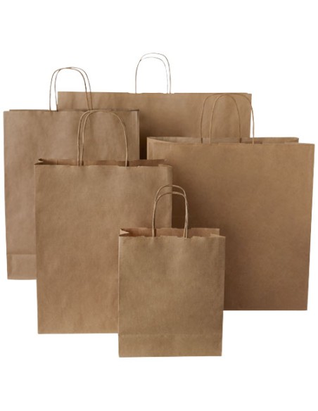 Sacchetto in carta kraft da 80-90 g/m2 con manici intrecciati - 34 x 20 x 35 cm