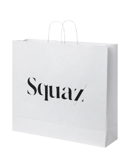 Sacchetto in carta Kraft da 90-100 g/m2 con manici intrecciati - 49,5 x 14 x 44 cm