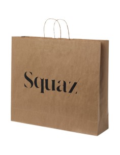 Sacchetto in carta Kraft da 90-100 g/m2 con manici intrecciati - 49,5 x 14 x 44 cm