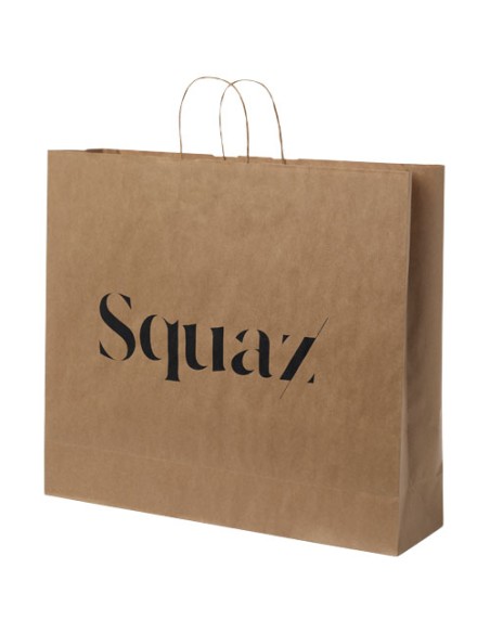 Sacchetto in carta Kraft da 90-100 g/m2 con manici intrecciati - 49,5 x 14 x 44 cm