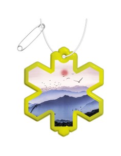 Gancio catarifrangente a forma di fiocco di neve in PVC con catenella RFX™