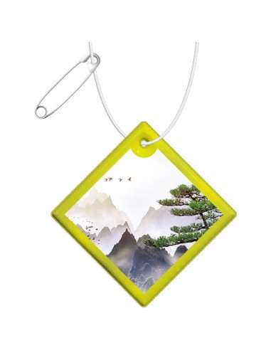 Gancio catarifrangente grande a forma di rombo in PVC con catenella RFX™