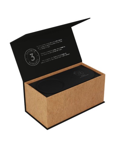 Stazione di ricarica wireless da 10 W con logo luminoso e portamatite in bambù SCX.design W17