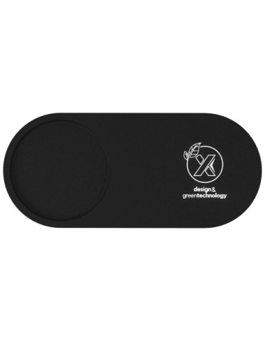 Stazione di ricarica wireless da 10 W con logo luminoso e portamatite in bambù SCX.design W17
