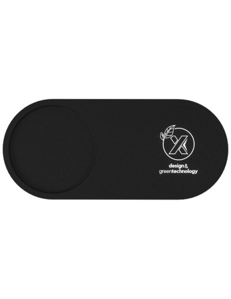 Stazione di ricarica wireless da 10 W con logo luminoso e portamatite in bambù SCX.design W17