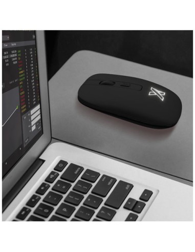 Mouse wireless in materiale antibatterico con logo luminoso SCX.design O22