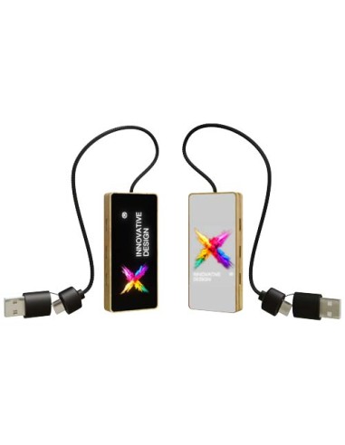 Hub USB 8 in 1 in legno con doppio ingresso e 6 porte SCX.design H21