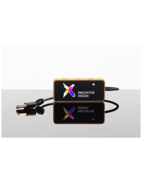 Hub USB 8 in 1 in legno con doppio ingresso e 6 porte SCX.design H21