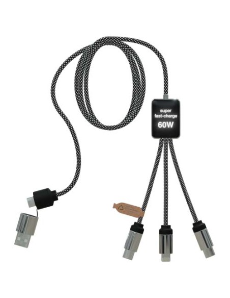 Cavo di ricarica di Tipo-C con doppio logo luminoso da 60 W SCX.design C33 