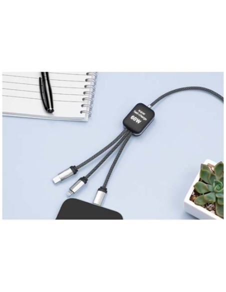 Cavo di ricarica di Tipo-C con doppio logo luminoso da 60 W SCX.design C33 