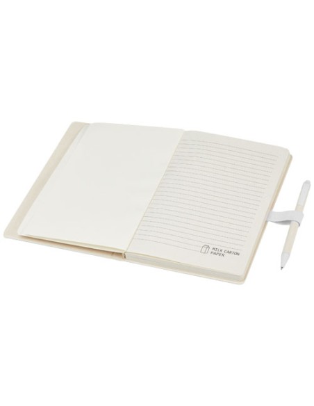 Set blocco note formato A5 e penna a sfera Dairy Dream realizzati con cartoni del latte riciclati