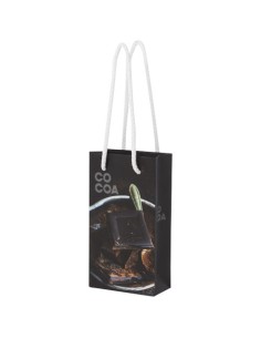 Sacchetto in carta integra da 170 g/m2 realizzato a mano con manici in cordino di plastica - 9,5 x 4 x 17 cm