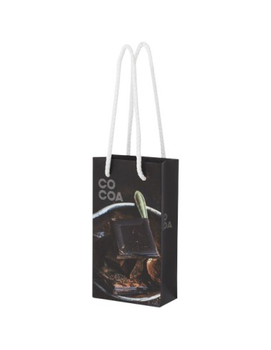 Sacchetto in carta integra da 170 g/m2 realizzato a mano con manici in cordino di plastica - 9,5 x 4 x 17 cm