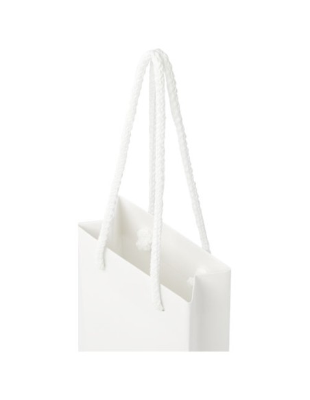 Sacchetto in carta integra da 170 g/m2 realizzato a mano con manici in cordino di plastica - 9,5 x 4 x 17 cm