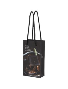 Sacchetto in carta integra da 170 g/m2 realizzato a mano con manici in cordino di plastica - 9,5 x 4 x 17 cm