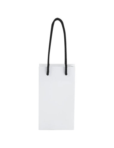 Sacchetto in carta integra da 170 g/m2 realizzato a mano con manici in cordino di plastica - 9,5 x 4 x 17 cm
