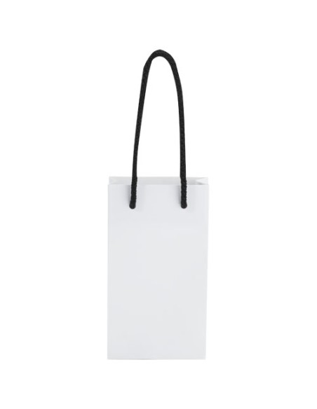 Sacchetto in carta integra da 170 g/m2 realizzato a mano con manici in cordino di plastica - 9,5 x 4 x 17 cm