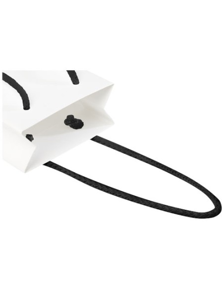 Sacchetto in carta integra da 170 g/m2 realizzato a mano con manici in cordino di plastica - 9,5 x 4 x 17 cm