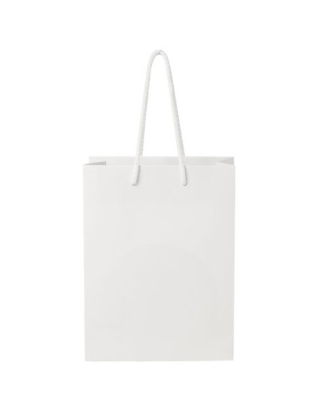 Sacchetto in carta integra da 170 g/m2 realizzato a mano con manici in cordino di plastica - 18 x 9 x 23 cm
