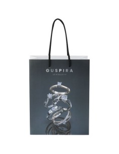 Sacchetto in carta integra da 170 g/m2 realizzato a mano con manici in cordino di plastica - 18 x 9 x 23 cm