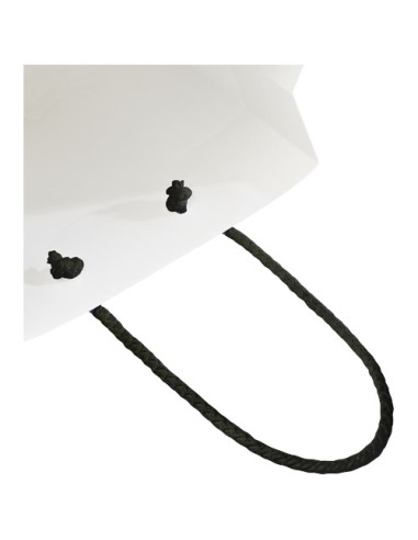 Sacchetto in carta integra da 170 g/m2 realizzato a mano con manici in cordino di plastica - 18 x 9 x 23 cm