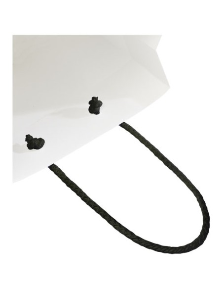 Sacchetto in carta integra da 170 g/m2 realizzato a mano con manici in cordino di plastica - 18 x 9 x 23 cm