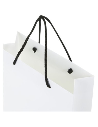 Sacchetto in carta integra da 170 g/m2 realizzato a mano con manici in cordino di plastica - 24 x 9 x 36 cm
