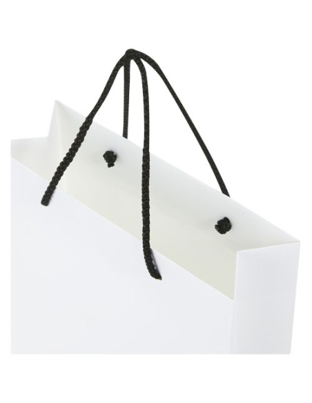 Sacchetto in carta integra da 170 g/m2 realizzato a mano con manici in cordino di plastica - 24 x 9 x 36 cm