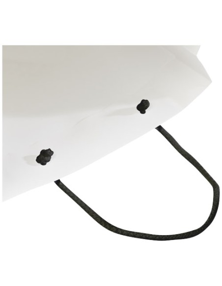 Sacchetto in carta integra da 170 g/m2 realizzato a mano con manici in cordino di plastica - 24 x 9 x 36 cm