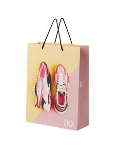 Sacchetto in carta integra da 170 g/m2 realizzato a mano con manici in cordino di plastica - 31 x 12 x 41 cm