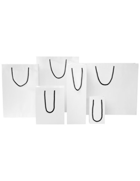 Sacchetto in carta integra da 170 g/m2 realizzato a mano con manici in cordino di plastica - 31 x 12 x 41 cm