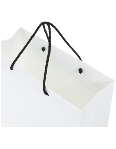 Sacchetto in carta integra da 170 g/m2 realizzato a mano con manici in cordino di plastica - 31 x 12 x 41 cm