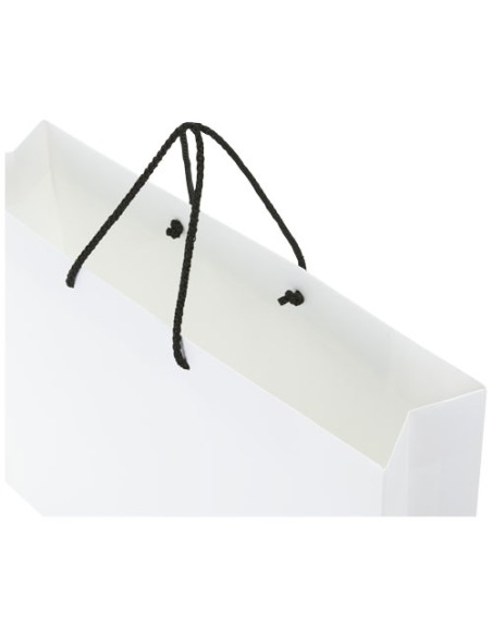 Sacchetto in carta integra da 170 g/m2 realizzato a mano con manici in cordino di plastica - 45 x 10 x 35 cm