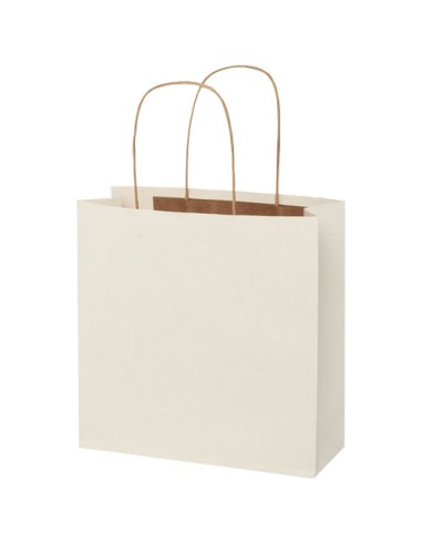 Shopper in carta da 150g/m2 realizzato con scarti agricoli con manici intrecciati - 24 x 9 x 24 cm