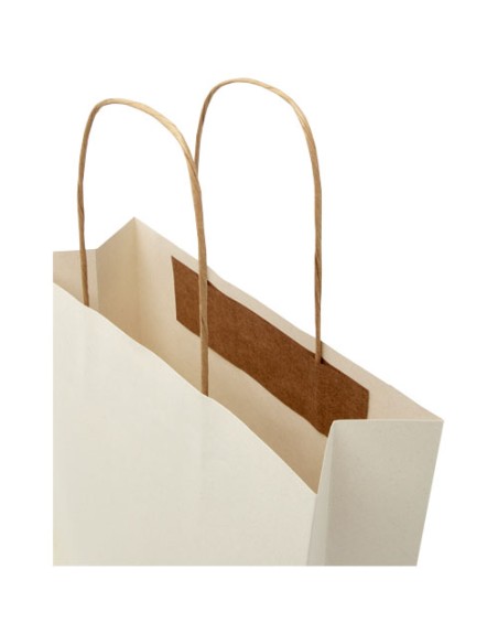 Shopper in carta da 150g/m2 realizzato con scarti agricoli con manici intrecciati - 24 x 9 x 24 cm