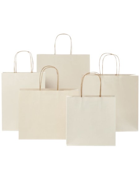 Shopper in carta da 150g/m2 realizzato con scarti agricoli con manici intrecciati - 24 x 9 x 24 cm