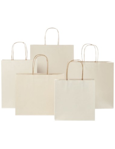 Shopper in carta da 150g/m2 realizzato con scarti agricoli con manici intrecciati - 24 x 9 x 32 cm