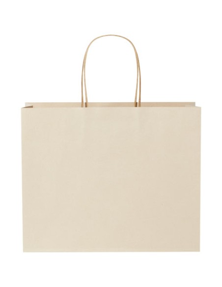 Shopper in carta da 150g/m2 realizzato con scarti agricoli con manici intrecciati - 31 x 12 x 25 cm