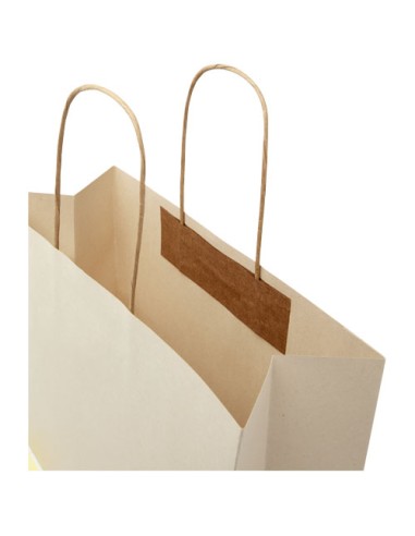 Shopper in carta da 150g/m2 realizzato con scarti agricoli con manici intrecciati - 31 x 12 x 25 cm