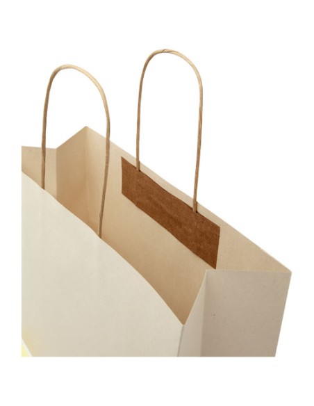 Shopper in carta da 150g/m2 realizzato con scarti agricoli con manici intrecciati - 31 x 12 x 25 cm