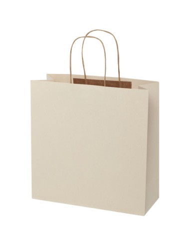 Shopper in carta da 150g/m2 realizzato con scarti agricoli con manici intrecciati - 31 x 12 x 31 cm