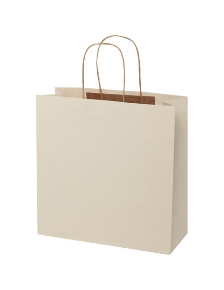 Shopper in carta da 150g/m2 realizzato con scarti agricoli con manici intrecciati - 31 x 12 x 31 cm