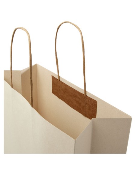 Shopper in carta da 150g/m2 realizzato con scarti agricoli con manici intrecciati - 31 x 12 x 31 cm