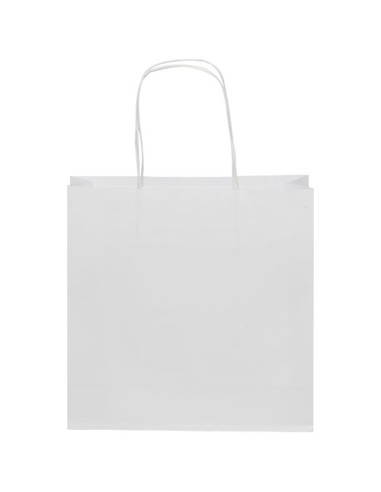 Shopper in carta kraft da 120g/m2 con manici intrecciati - 24 x 9 x 24 cm