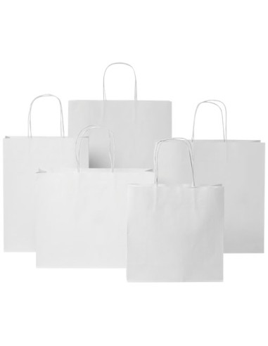 Shopper in carta kraft da 120g/m2 con manici intrecciati - 24 x 9 x 24 cm