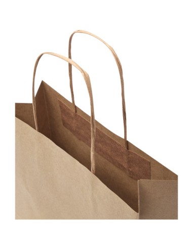 Shopper in carta kraft da 120g/m2 con manici intrecciati - 24 x 9 x 24 cm