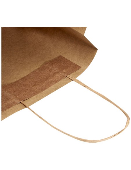 Shopper in carta kraft da 120g/m2 con manici intrecciati - 24 x 9 x 24 cm