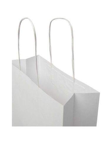 Shopper in carta kraft da 120g/m2 con manici intrecciati - 24 x 9 x 32 cm